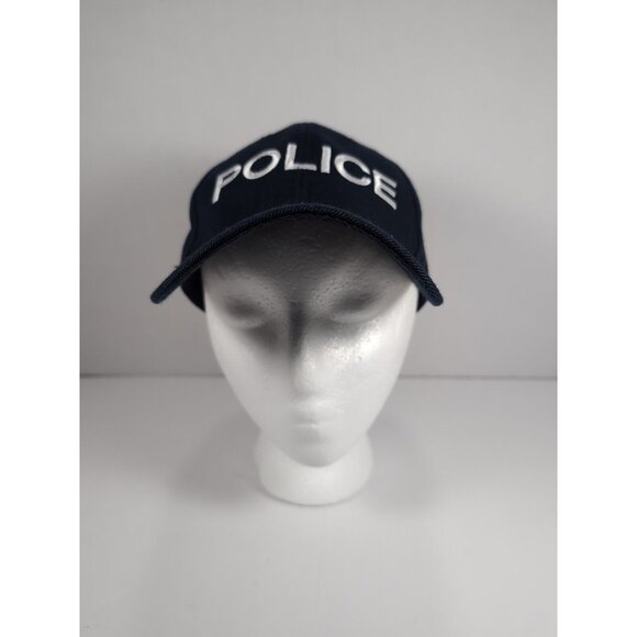 POLICE Cap Hat Blue Law Enforcement Hat Embroidered Letters Halloween - Picture 1 of 6
